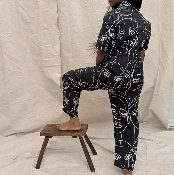 Print All Over Me Faces Jumpsuit size XXL NWT - Picture 3 of 10